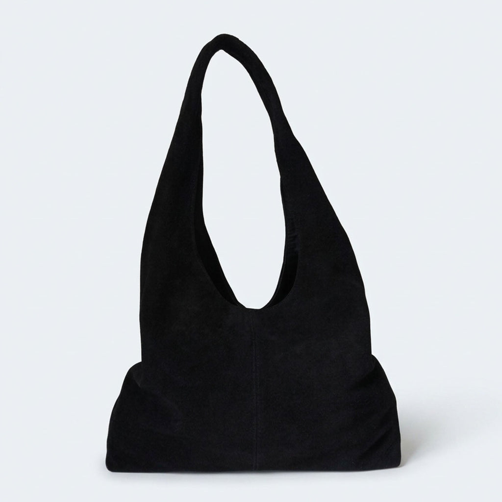 black suede shoulder bag