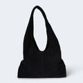 black suede shoulder bag