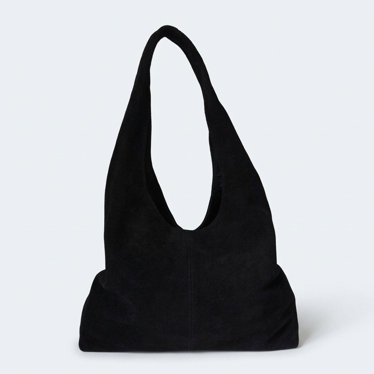 black suede shoulder bag